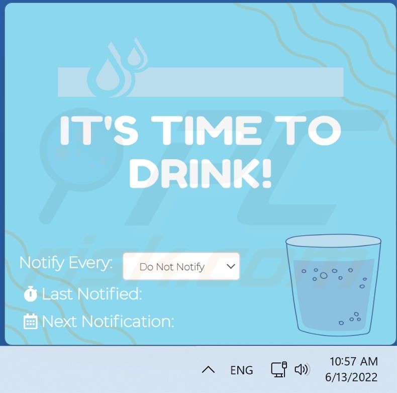 Screenshot dell'applicazione di tipo adware Drinker