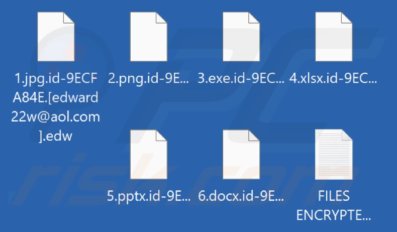 File crittografati da Edw ransomware (estensione .edw)