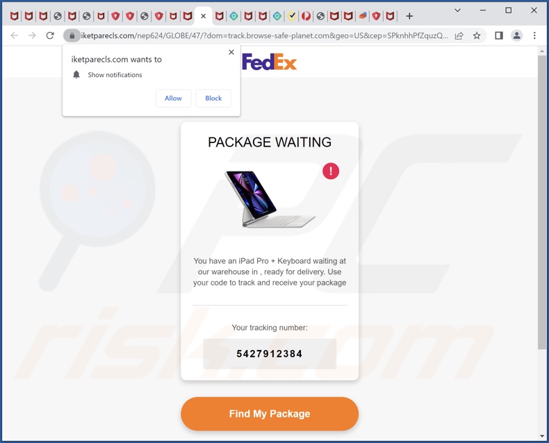 FedEx PACKAGE WAITING truffa