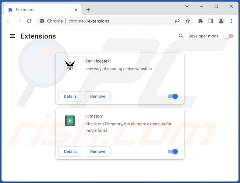 Rimozione di estensioni canaglia da Google Chrome step 2