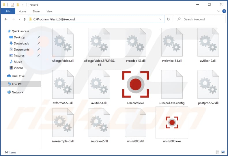 i-record cartella di installazione dell'applicazione indesiderata