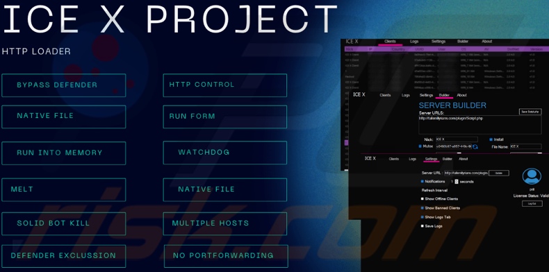 Screenshot del malware IceXLoader promosso in un forum di hacker