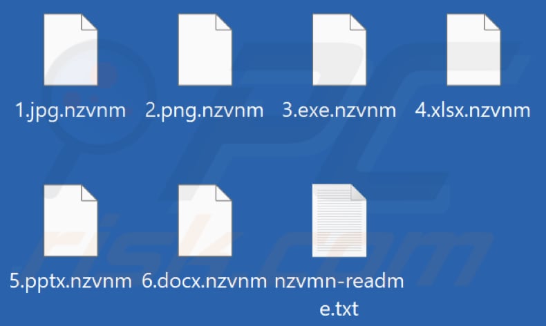 File crittografati da Ransom Cartel ransomware (cinque caratteri casuali come estensione)