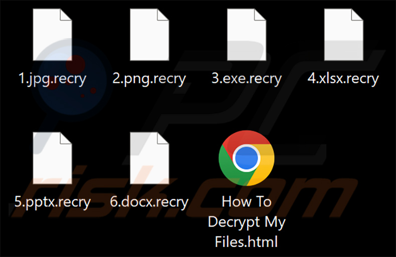 File crittografati dal ransomware NoCry (estensione .recry)