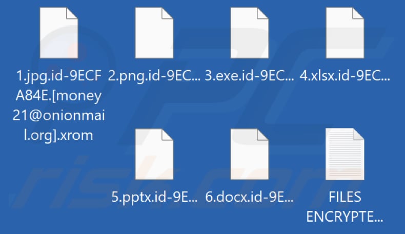 File crittografati da Xrom ransomware (estensione .xrom)