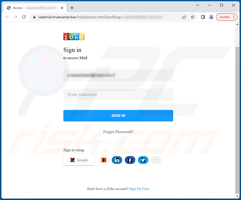 Screenshot del sito di phishing promosso dalla truffa File Was Shared With You(2022-08-09)