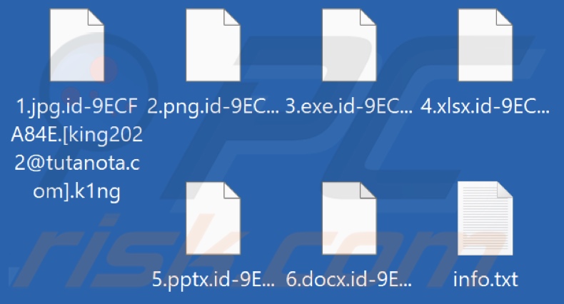 File crittografati da K1ng ransomware (estensione .k1ng)