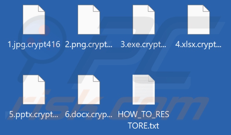 Screenshot dei file crittografati dal ransomware RedAlert (N13V). (.crypt[number] 
