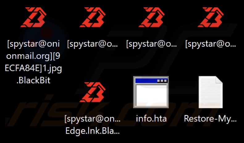 File crittografati da BlackBit ransomware (estensione .BlackBit)
