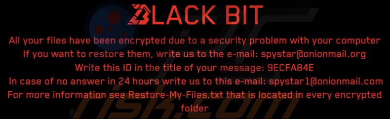 Screenshot dello sfondo del desktop di BlackBit