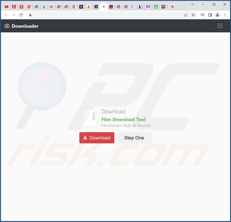 Una pagina ingannevole che promuove Files Download Tool
