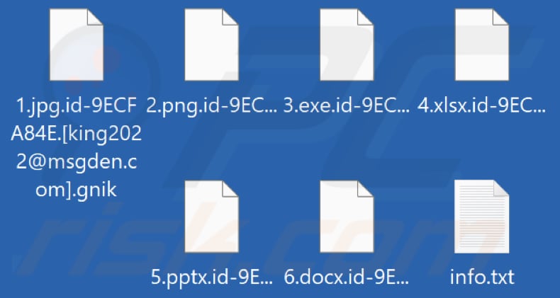 File crittografati da Gnik ransomware (estensione .gnik)