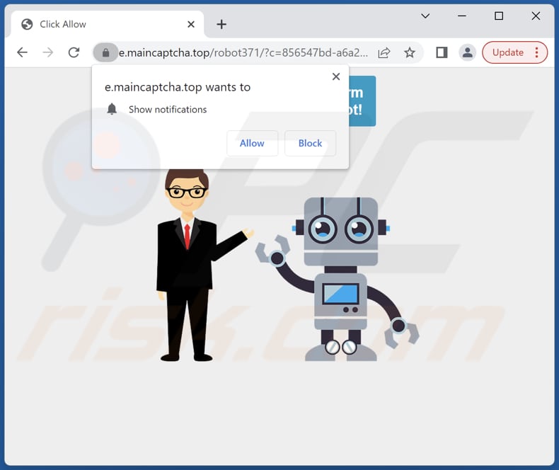 Un'altra variante della pagina maincaptcha[.]top