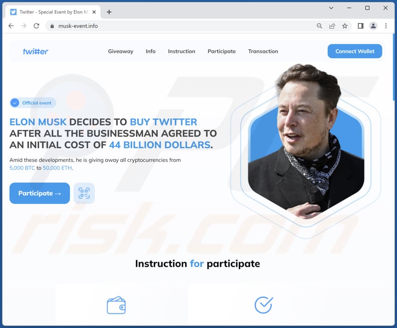 ELON MUSK Twitter Giveaway truffa