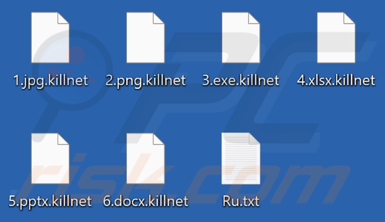 File crittografati da Killnet ransomware (estensione .killnet)