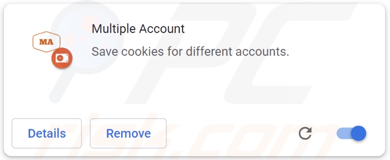 Multiple Account estensione del browser di tipo adware