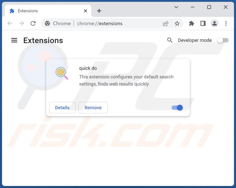 Rimozione delle estensioni di Google Chrome relative a quicknewtab.com