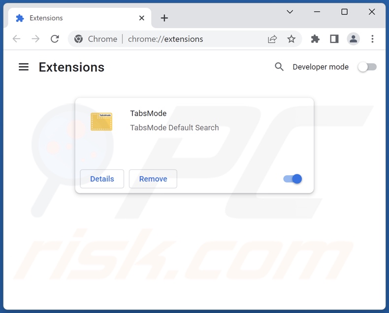 Rimozione delle estensioni di Google Chrome relative a tabsmode.xyz