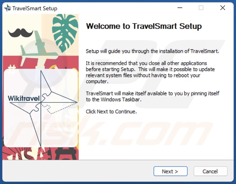 Il programma di installazione di TravelSmart