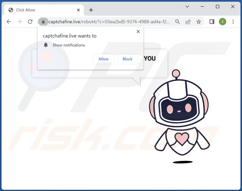 captchafine[.]live annuncio