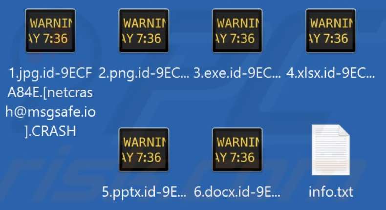File crittografati da CRASH ransomware (estensione .CRASH)