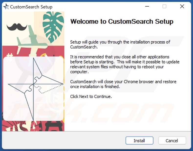 Configurazione dell'installazione del dirottatore del browser CustomSearch