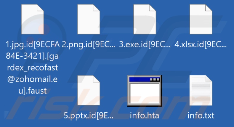 File crittografati da Faust ransomware (estensione .faust)