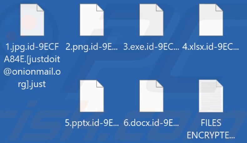 File crittografati da Just ransomware (estensione .just)