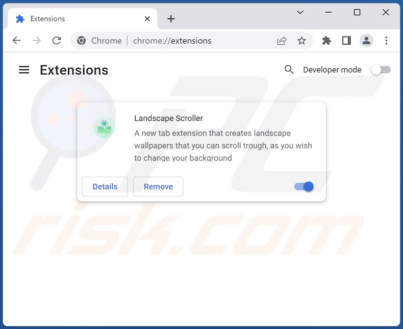 Rimozione delle estensioni di Google Chrome relative a search.landscapescroller.net