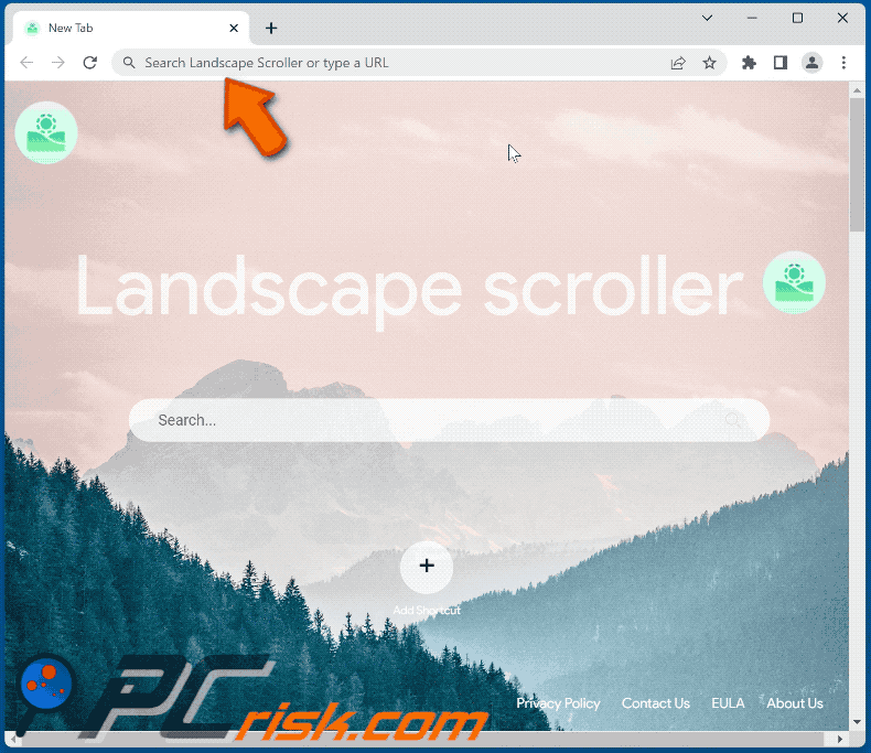Search.landscapescroller.net reindirizza a google.com (GIF)