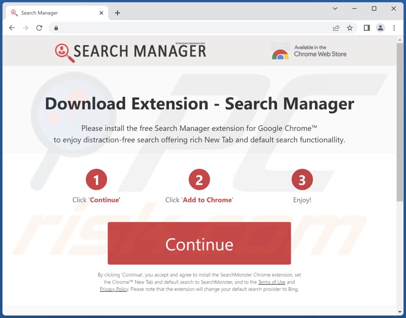 Sito web che promuove il browser hijacker Search-Mgr