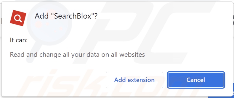 Screenshot dei permessi richiesti da una variante di SearchBlox