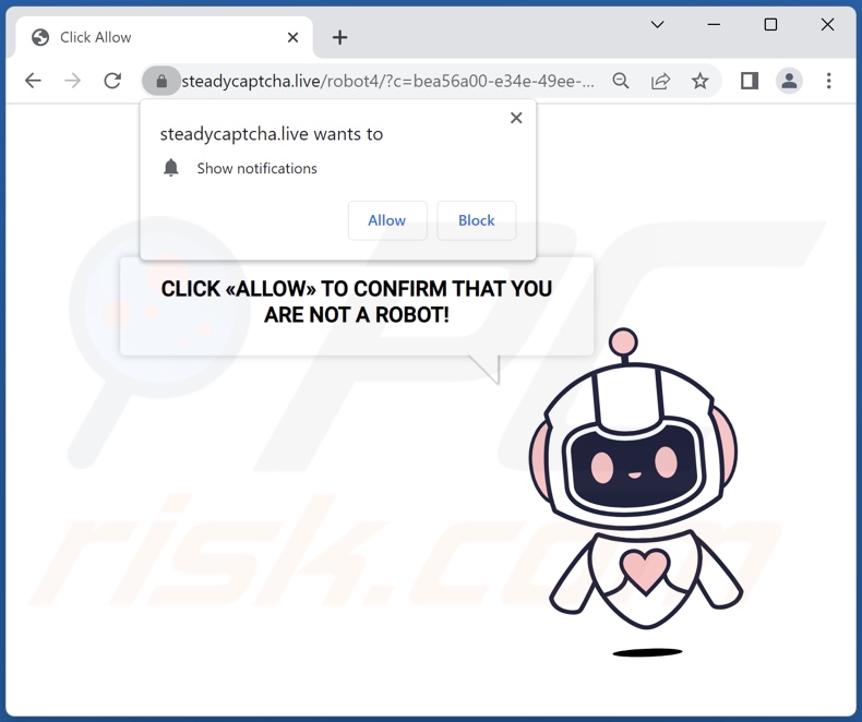 steadycaptcha[.]live pop-up reindirizzamenti