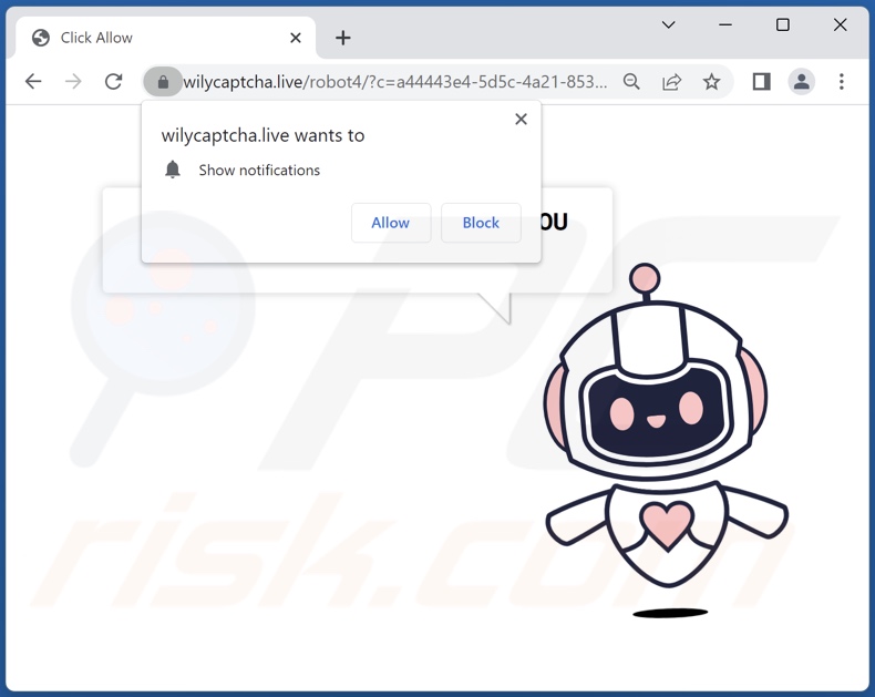 wilycaptcha[.]live reindirizzamenti pop-up