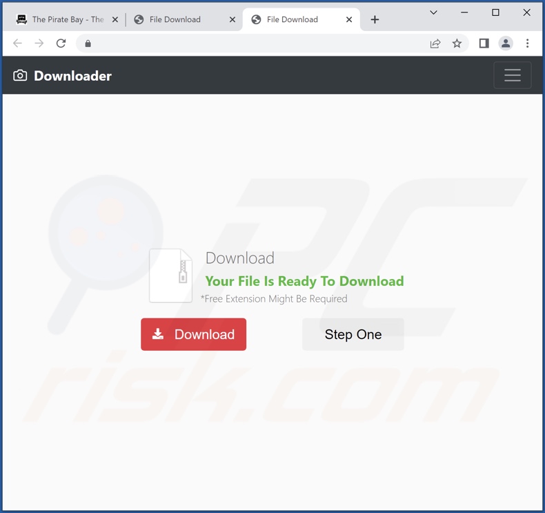 Screenshot di un sito Web ingannevole utilizzato per promuovere l'adware Audio Finder