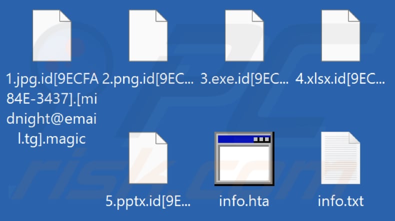 File crittografati da Magic ransomware (estensione .magic)