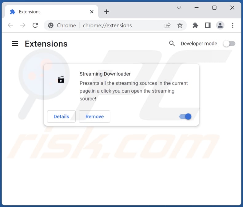 Rimozione di Streaming Downloader adware da Google Chrome step 2