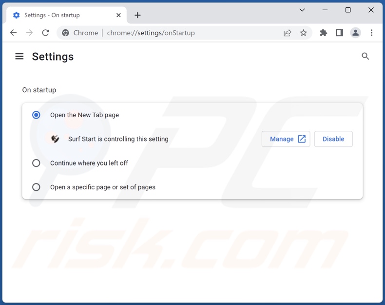 Rimozione di search.nstart.online dalla home page di Google Chrome