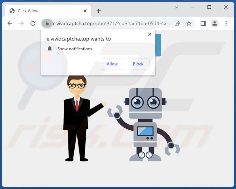 Un'altra apparizione del sito vividcaptcha[.]com