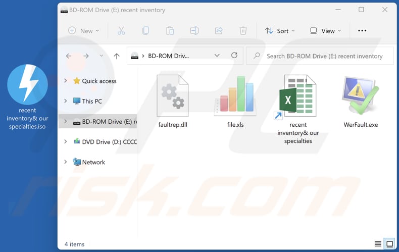 File ISO dannoso (e il suo contenuto) che distribuisce Pupy RAT