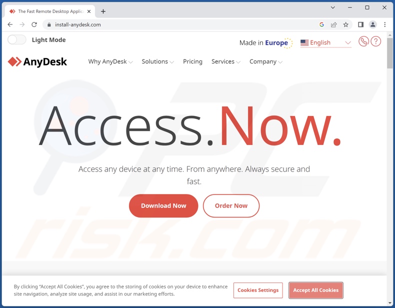 Falso sito Web AnyDesk che prolifera il malware stealer Rhadamanthys