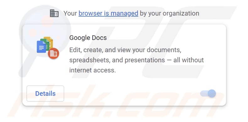 L'app fake google docs di searchmia.com aggiunge gestita dalla funzione della tua organizzazione
