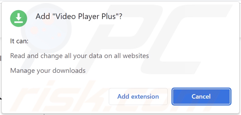 Video Player Plus adware chiede vari permessi