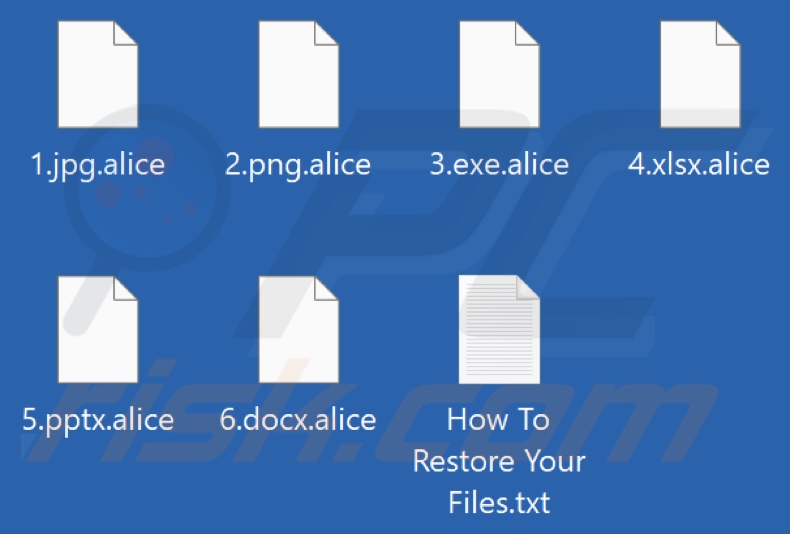 File crittografati da Alice ransomware (estensione .alice)