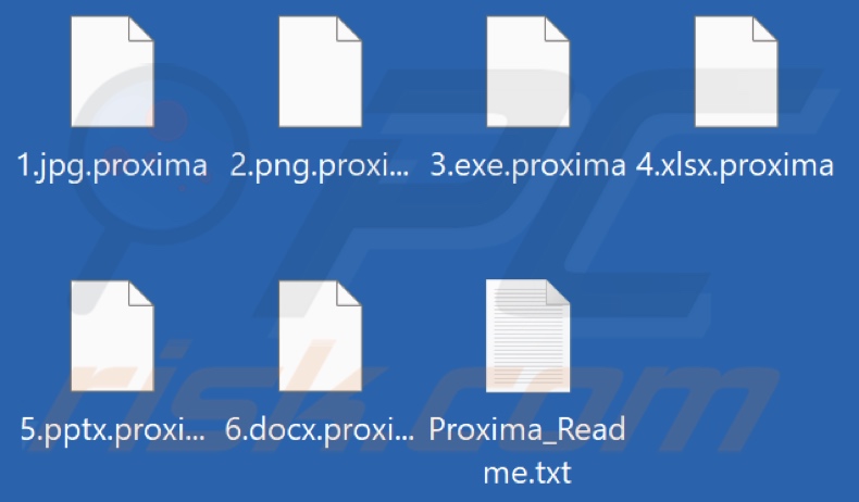 File crittografati dal ransomware Proxima (estensione .proxima)