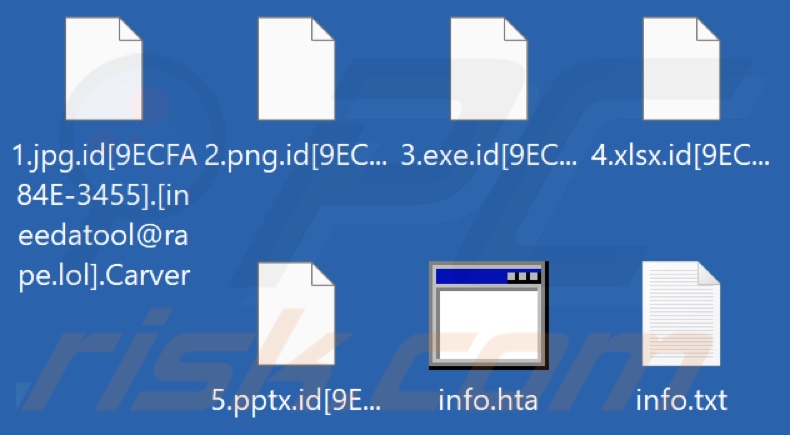 File crittografati da Carver ransomware (estensione .Carver)
