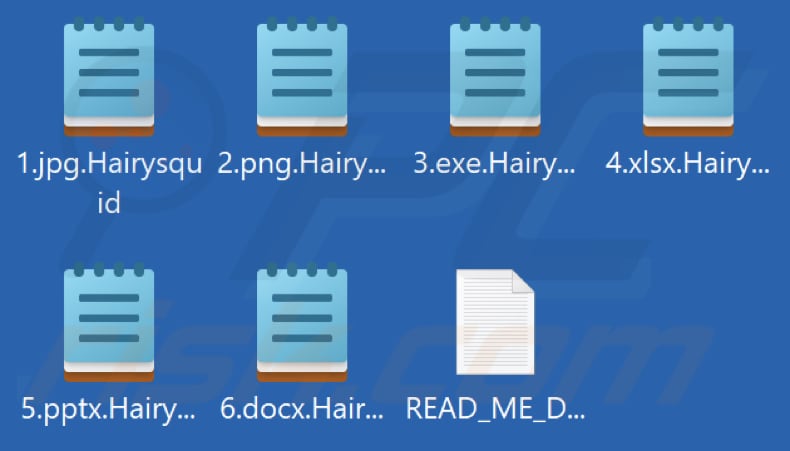 File crittografati da Hairysquid ransomware (estensione .Hairysquid)
