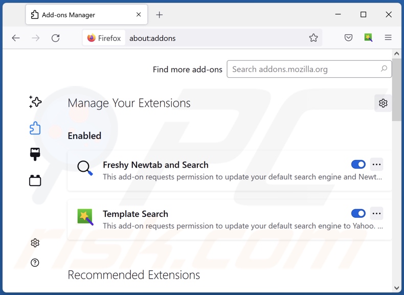 Rimozione delle estensioni di Mozilla Firefox relative a search.infinity-searches.com