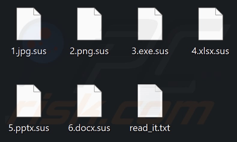File crittografati da Sus ransomware (estensione .sus)