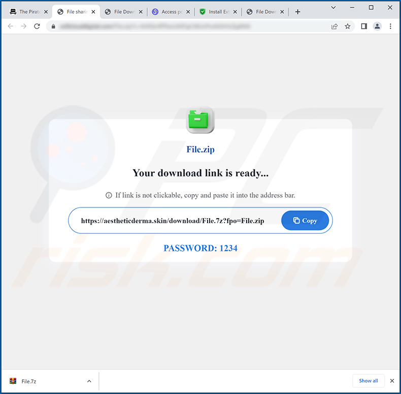 Screenshot di un sito Web ingannevole che promuove il programma di installazione dannoso